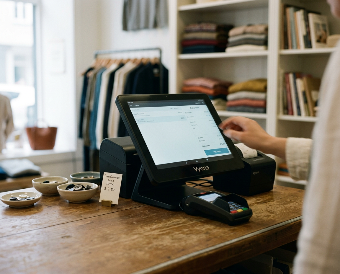 VYONA POS billing software with barcode scanner